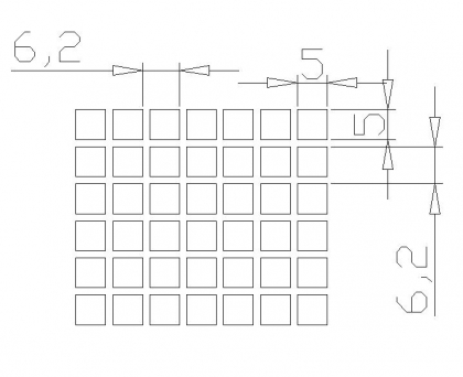 方孔 5x5x6.2PxD90